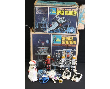 Two boxed Mattel Major Matt Mason Man In Space play sets to include Space Station (appearing complete, no instructions) &amp;