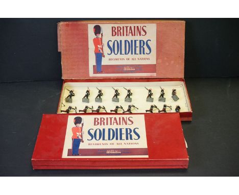 Two boxed Britains ' Regiments Of All Nations ' metal figure sets to include 2095 - French Foreign Legion (figures vg - appea