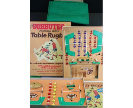 Subbuteo - Two boxed Subbuteo Rugby sets to include Display Edition 7 a side and International Edition, both appear to be com
