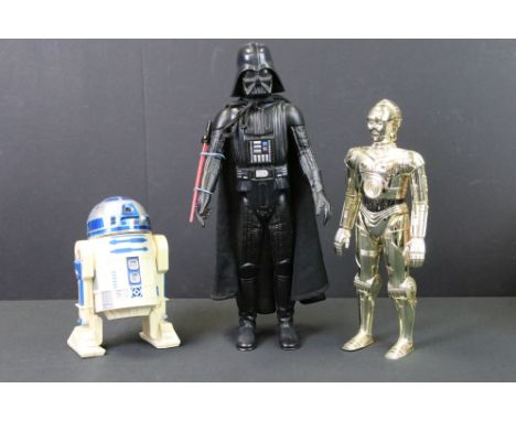 Star Wars - Three original Kenner Star Wars figures to include Darth Vader complete with Lightsaber &amp; cape (height approx