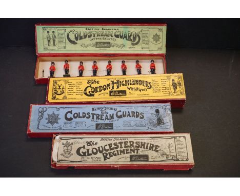 Four boxed Britains ' British Soldiers ' metal figure sets to include No. 119 The Gloucestershire Regiment (figures showing p