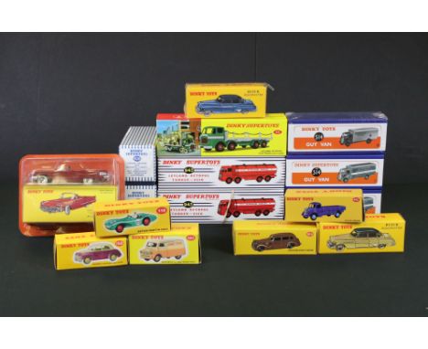 16 Boxed Atlas Dinky diecast models to include 3 x 514 Guy Van, 24V Buick Roadmaster, 2 x 943 Leyland Octopus Tanker ESSO etc