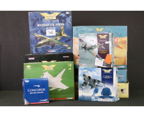 Six boxed Corgi 'The Aviation Archive' diecast models to include 5 x 1:72 scale ltd edn examples (AA33208 McDonnell QF-4B Pha