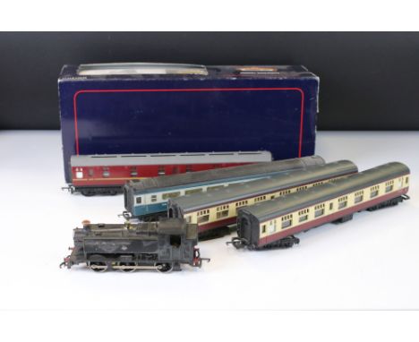 Boxed Bachmann OO gauge 32910 Class 108 3 Car DMU British Rail blue/grey (complete, box wear) plus a Lima 0-6-0 BR locomotive
