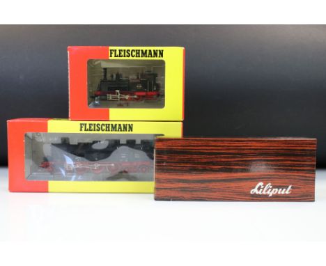 Three boxed HO gauge locomotives to include 2 x Fleischmann (4078 &amp; 4010) and Liliput 3351 