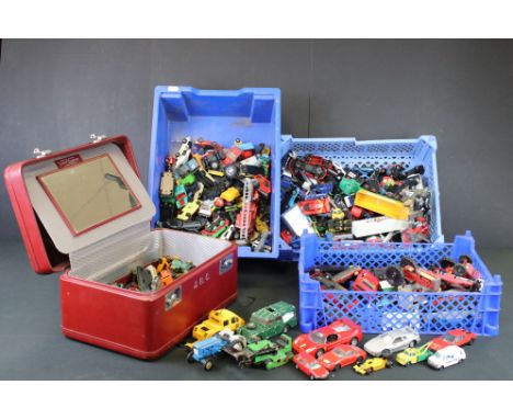 Collection of around 130 play worn diecast models, featuring mid 20th C examples, includes Corgi, Matchbox, Tonka, Welly, Bur