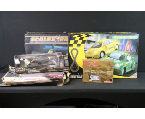 Two boxed Scalextric slot car racing sets to include C1051 Beetle Cup (VW Beetle No. 17 v VW Beetle No. 18) and Scalextric 40