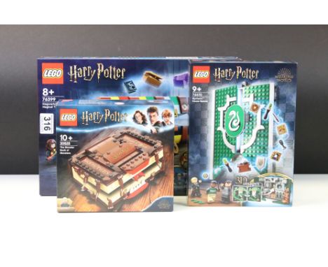 Lego - Three boxed Harry Potter Wizarding World sets to include 76399 Hogwarts Magical Trunk, 76410 Slytherin House Banner an