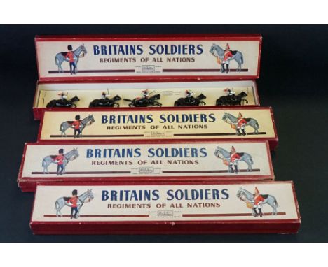 Four boxed Britains ' Regiments Of All Nations ' metal figure sets to include 2 - The Royal Horse Guards (Review Order), 138 