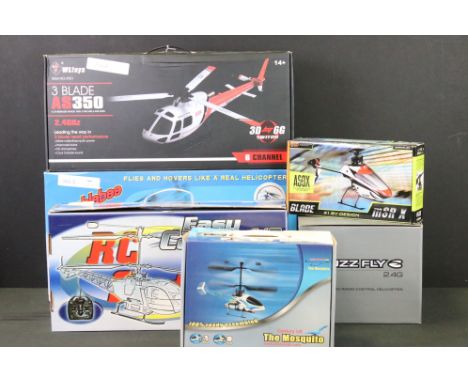 Radio Control - Six boxed R/C radio control helicopters to include RC System Easy Copter V2, Century UK - The Mosquito, Horiz