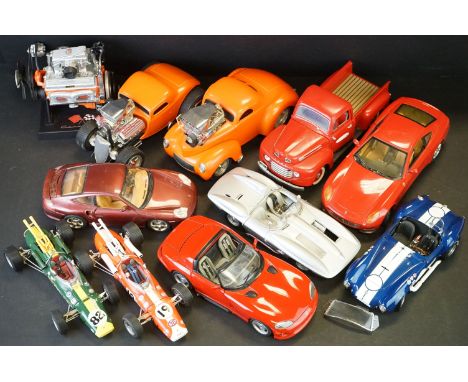 11 1/18 scale diecast models featuring Autoart, Burago, Kyosho, Road Signature, Funline, Carousel &amp; Mattel Hot Wheels to 