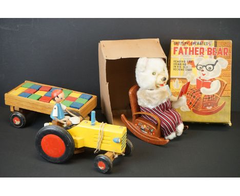 Boxed Modern Toys Japanese ' Father Bear ' battery operated tinplate toy (shows grubbiness &amp; light play wear, tearing to 