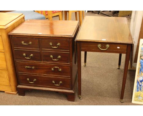 19th Century mahogany Pembroke table and Georgian commode chest (2).