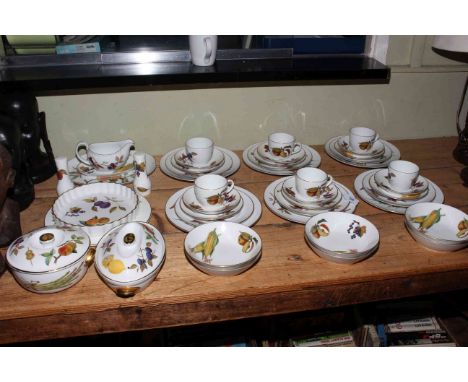 Collection of Royal Worcester Evesham including tureens, gravy boat, cups and saucers, approximately 45 pieces.