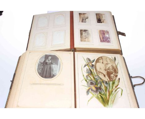 Two Victorian cdv and cabinet portrait albums, the majority of the photos are by Bristol photographers, including dressed mus