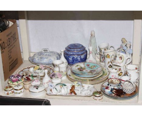 Ringtons caddy, trinket boxes, commemorative china, figurines, collectors plates, etc.