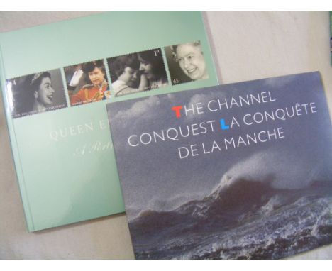 Two Royal Mail Stamp Books  : "Queen Elizabeth II  - A Portrait in Stamps", and "The Channel  Conquest".