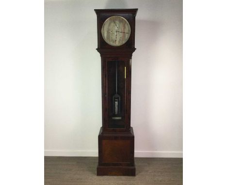 EDWARDIAN REGULATOR LONGCASE CLOCK,with deadbeat escapement, the silvered dial with outer minute ring, subsodosrybsecpmds and