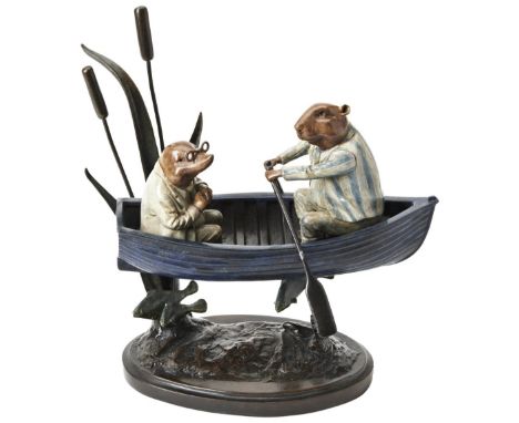 RACHEL TALBOT MESSING ABOUT IN BOATS a limited edition Wind in the Willows bronze sculpture, signed and numbered 1/12. Origin