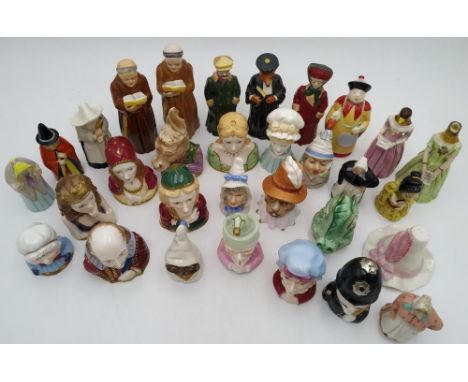 A COLLECTION OF ROYAL WORCESTER CANDLE SNUFFERS  to include, Confidence and Diffidence, two Monks,&nbsp; Witch, Mr Caudle, Ma