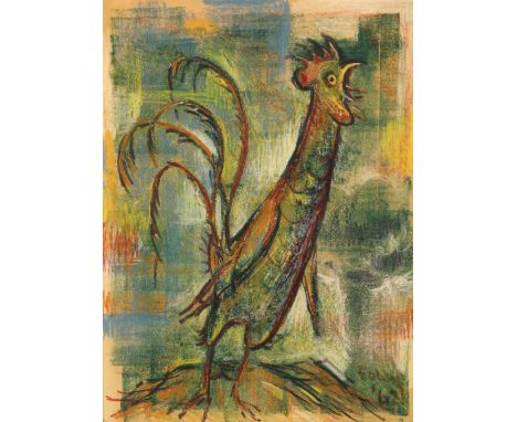 George Cameron Foley (Scottish, Falkirk 1910- Duns 1992) Swept framed mixed media, signed and inscribed 'C'est moi le catacli