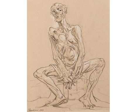 Peter Howson OBE (Scottish born 1958) ARR Framed pastel on paper, signed, dated 2011 "In The Camp" 30 cm x 23 cm