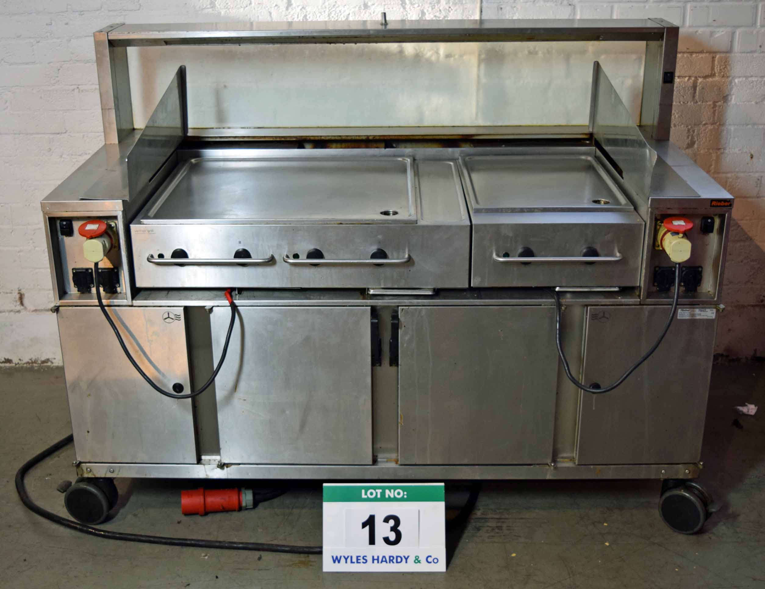 A Rieber Acs 1700mm Cooking Station With Hot Cold Storage Under A 