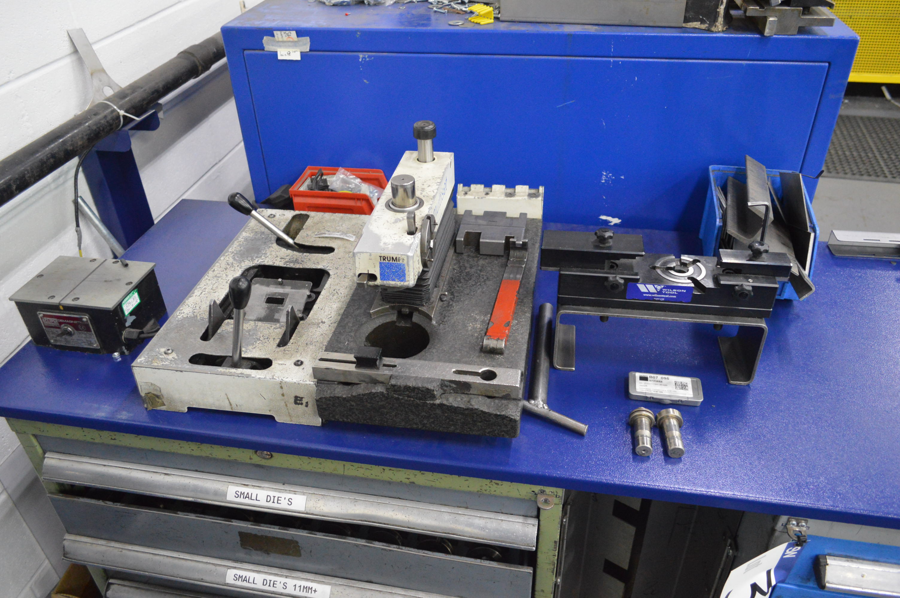 ASSORTED PUNCH PRESS TOOLING, in three multidrawer steel