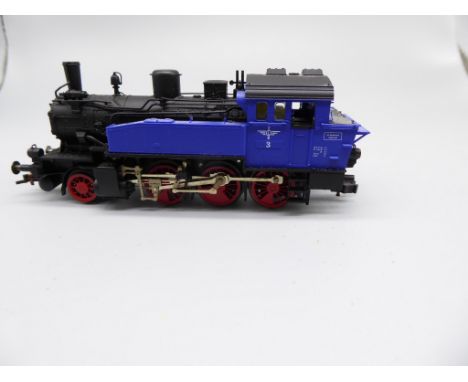 Fleischmann H0 4033 steam locomotive Edelweiss Class 0 6-2T in Blue &amp; Black livery of the ELB, unboxed,