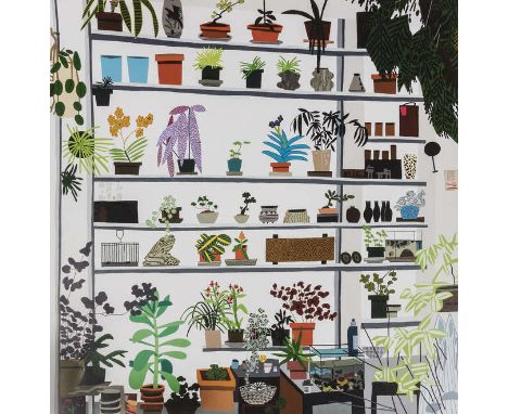 Jonas Wood (American, 1977), Large Shelf Still Life 2017, offset lithograph, unframed, H.58.5cm W.58.5cm&nbsp; Executed in 20