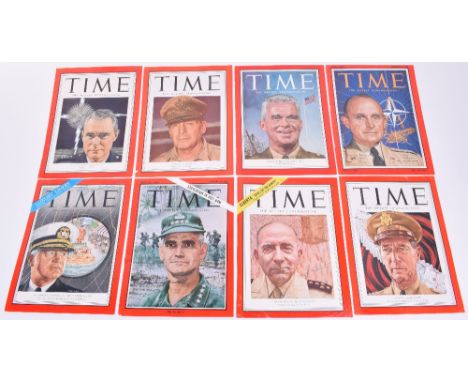 Collection of WW2 & Post WW2 American Military Signatures, mostly on the covers of TIME magazine. Consisting of General Macar
