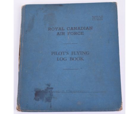 WW2 Royal Air Force Italy Campaign 601 (County of London) Squadron Hurricane & Spitfire Fighter Pilots Flying Log Book, compi