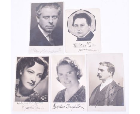 Group of Opera Composers, Singers and Writers Signatures, consisting of signed postcard photograph of Kathleen Ferrier (1912-