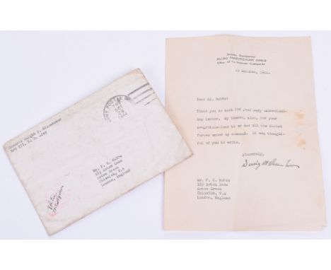 Military Commander and Later US President Dwight D Eisenhower (1890-1969) Signed Letter, the typed letter on Supreme Headquar