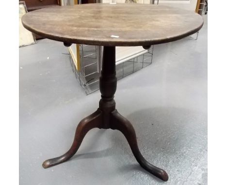 George III Oak snap top tripod table, diameter 26in