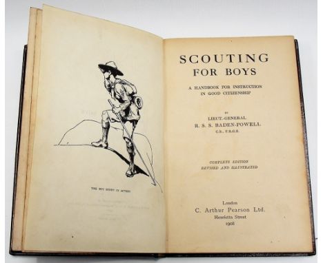 BOOK - BADEN-POWELL, R.S.S. - 'Scouting for Boys, a Handbook for Instruction in Good Citizenship' PBL Arthur Pearson Ltd Lond