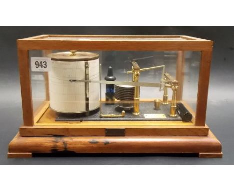 Oak cased barograph by Negretti & Zambra, London, no. R/35090, width 12in.