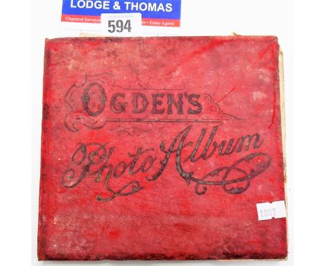 Ogden's cigarette photocard album with celebrity portraits including Winston Churchill, Edward Prince of Wales, Generals, Bad
