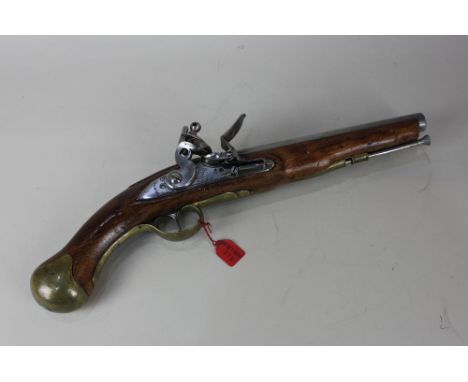 A flintlock pistol the lock plate stamped TOWER across the tail with crowned GR cypher and crowned 2, the underside of the ba