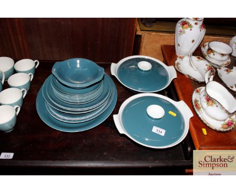A quantity of Poole pottery dinnerware 