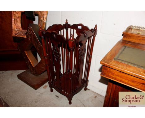 A 20th Century mahogany stick stand 