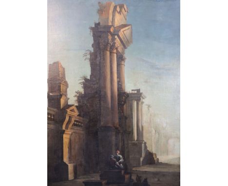 Follower of Giovanni Ghisolfi (Italian, 1623-1683)oil on canvasArchitectural caprice48.5 x 35.5in.CONDITION: Oil on canvas re