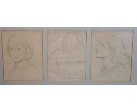 William Rothenstein (1872-1945) and Michael Rothenstein (1908-1993)5 drawingsSepia chalk study of a woman, initialled and ins