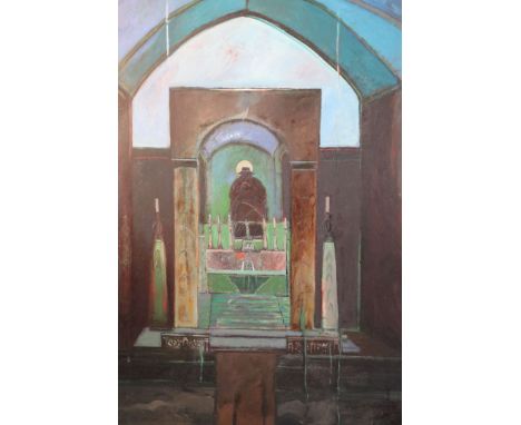 § Harold Mockford (1932-)oil on board'Brighton Church, March 77'signed, titled and dated verso48 x 36in.CONDITION: Oil on boa