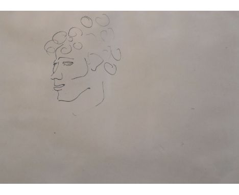 Henri Gaudier-Brzescka (1891-1915)ink on paperHead of a woman, 1913Mercury Gallery label verso dated 19999 x 12in.CONDITION: 