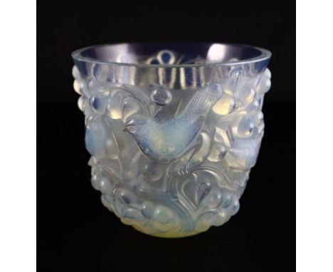 René Lalique. A pre-war opalescent glass Avallon pattern vase, no.986, designed in 1927, engraved mark R LALIQUE FRANCE, 14.5