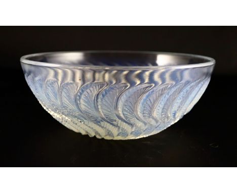 René Lalique. A pre-war Actinia pattern opalescent glass bowl, no.10-392, designed in 1933, etched R LALIQUE FRANCE, 21cm dia