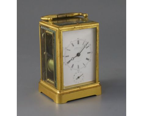 Drocourt &amp; Co. A 19th century French half repeating carriage alarm clock, retailed by Leroy &amp; Fils, Regent Street and