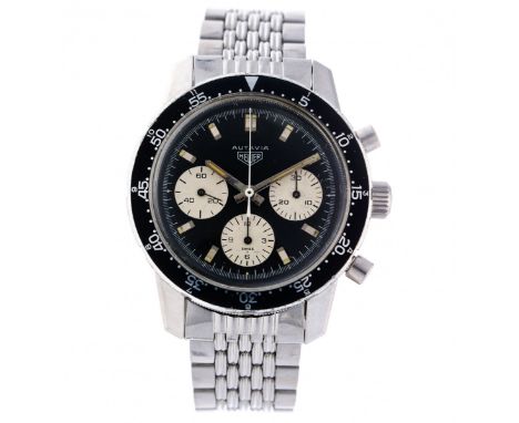 Heuer Autavia 2446 - Valjoux 72 - Men's watch - ca. 1968 case: steel - bracelet: staal, original Heuer - manual winding - chr