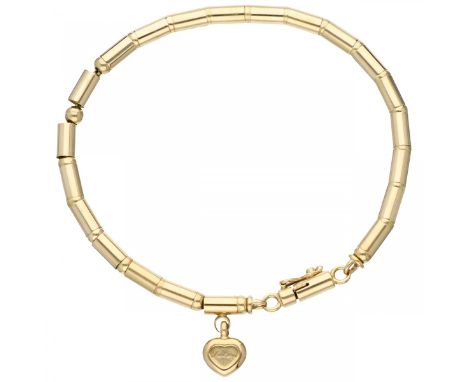 Yellow gold Chopard Les Chaines bracelet - 18 ct. With a safety clip. Heart-shaped pendant has some signs of wear. LxW: 20.5 